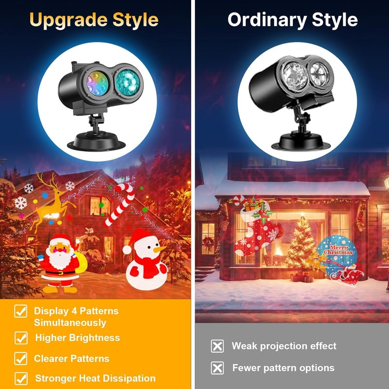 Fussion 4-Large Pattern Halloween Christmas Projector Lights Outdoor, 29 Effects Holiday Projector Light Outdoor 2 in 1 with Remote, Christmas Decorations Lighting for Outside Home Party House Decor - Image 4